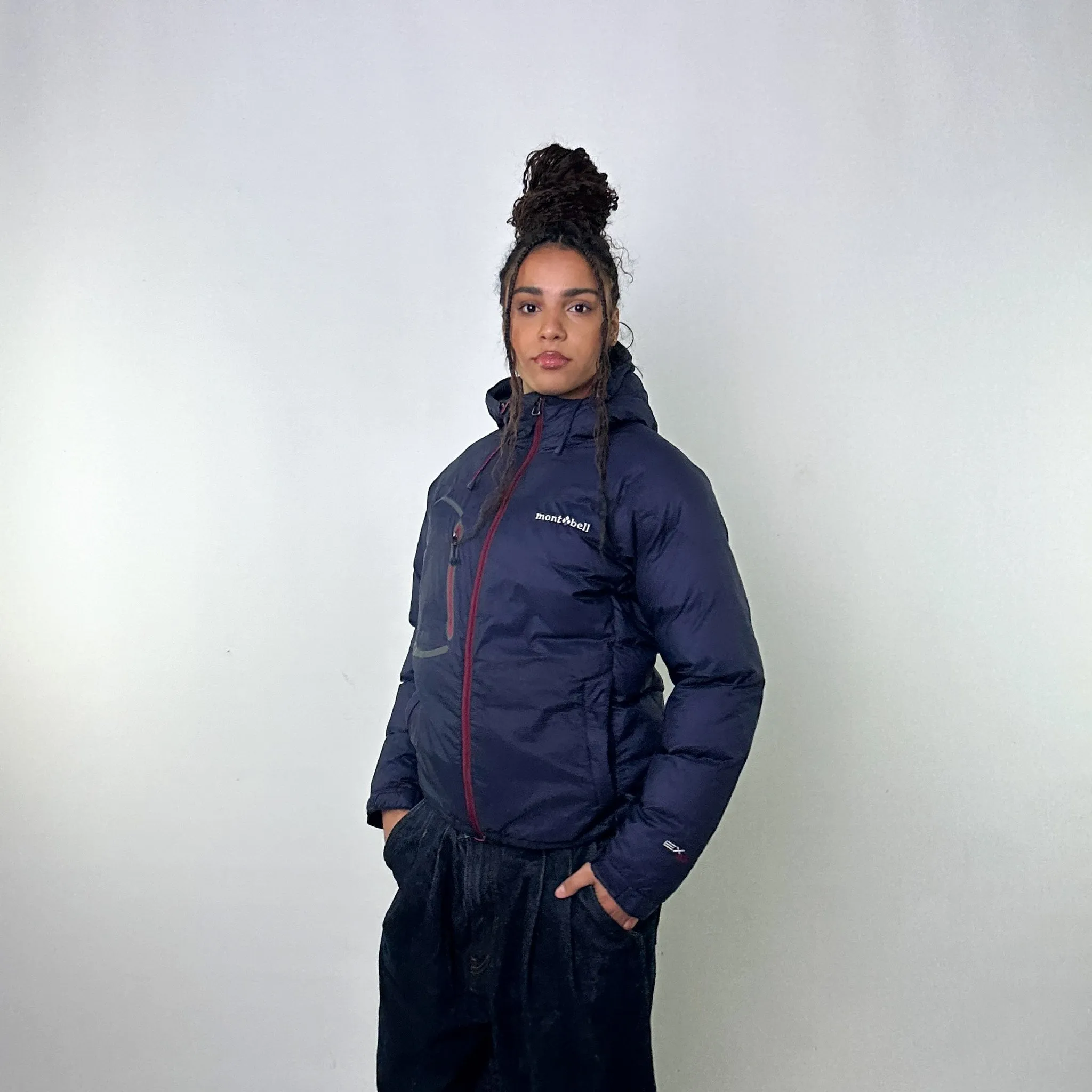 Navy Blue y2ks Mont Bell EX 800 Puffer Jacket Coat (S)