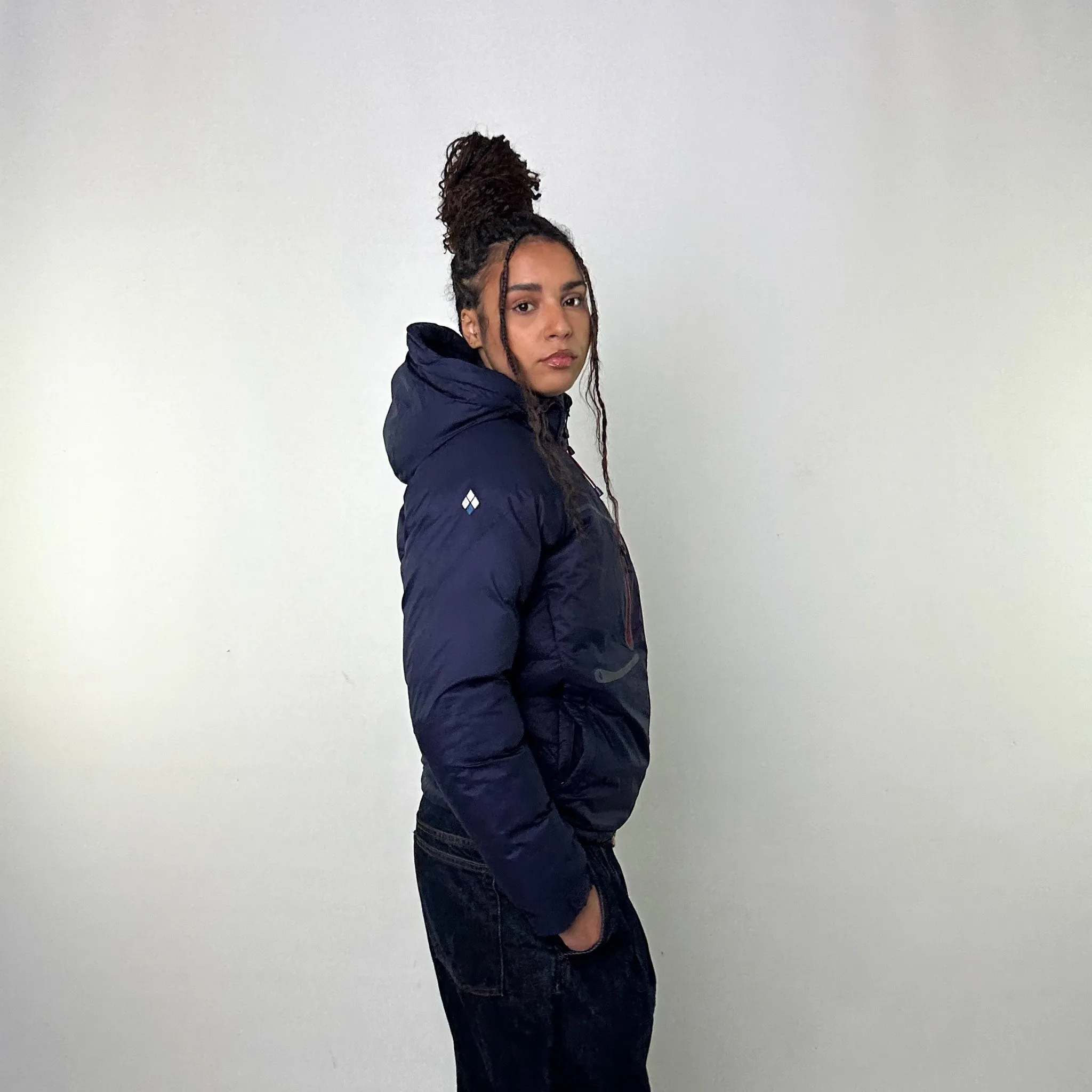 Navy Blue y2ks Mont Bell EX 800 Puffer Jacket Coat (S)