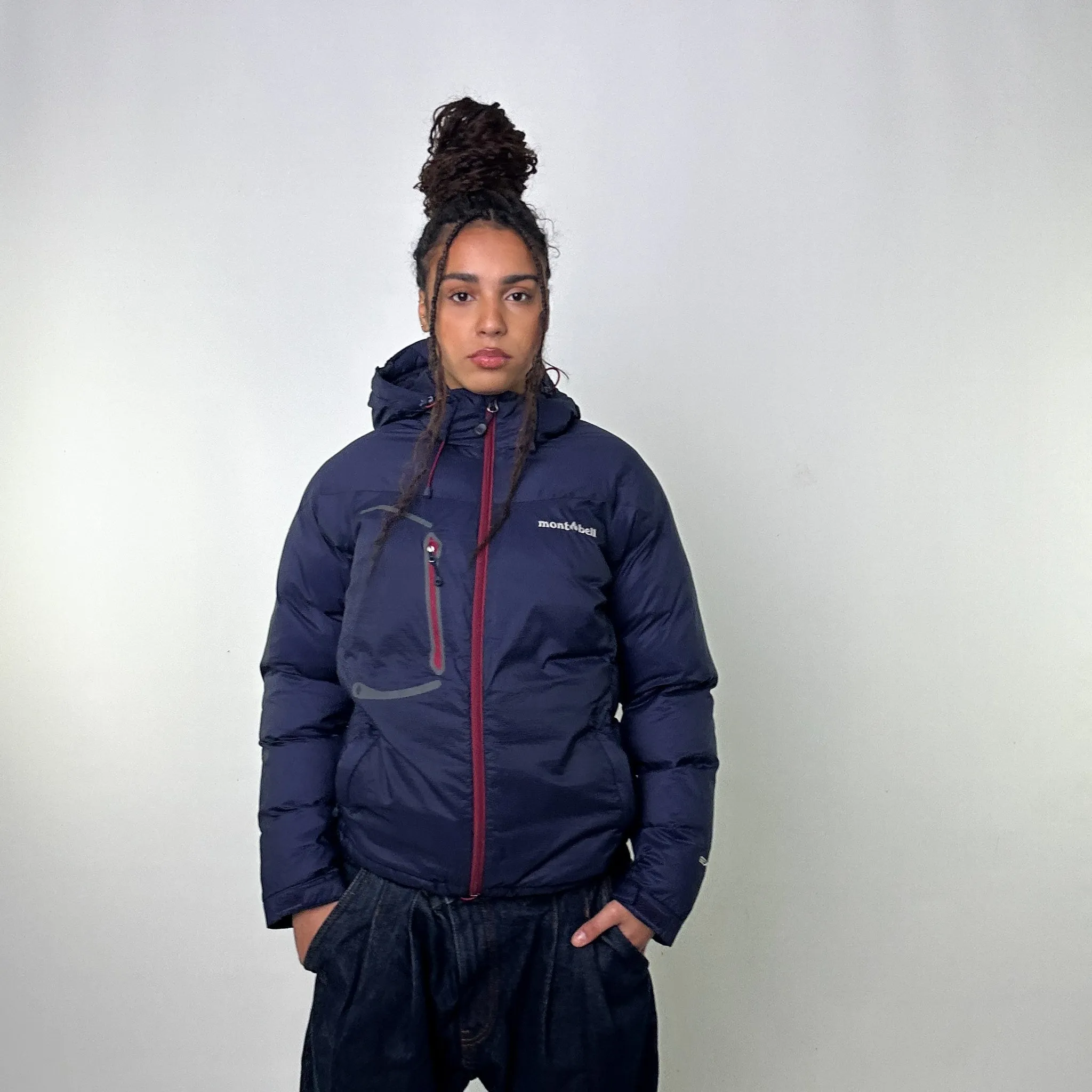 Navy Blue y2ks Mont Bell EX 800 Puffer Jacket Coat (S)