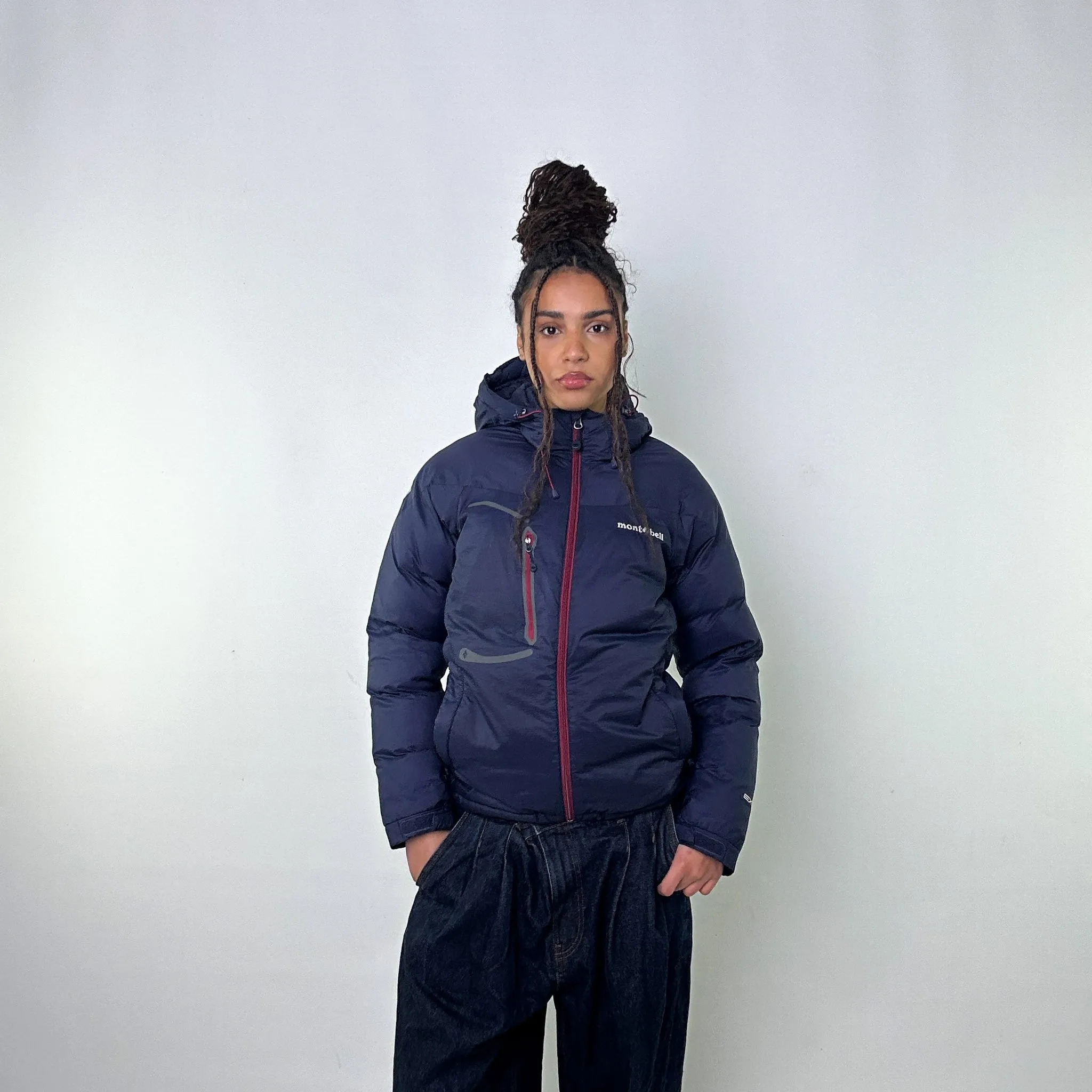 Navy Blue y2ks Mont Bell EX 800 Puffer Jacket Coat (S)