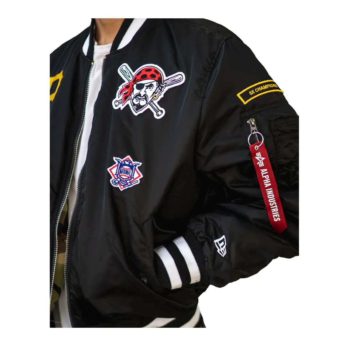 New Era Mens MLB Pittsburgh Pirates Alpha Industries MA-1 Bomber Jacket X29961BN00-13026028 Black