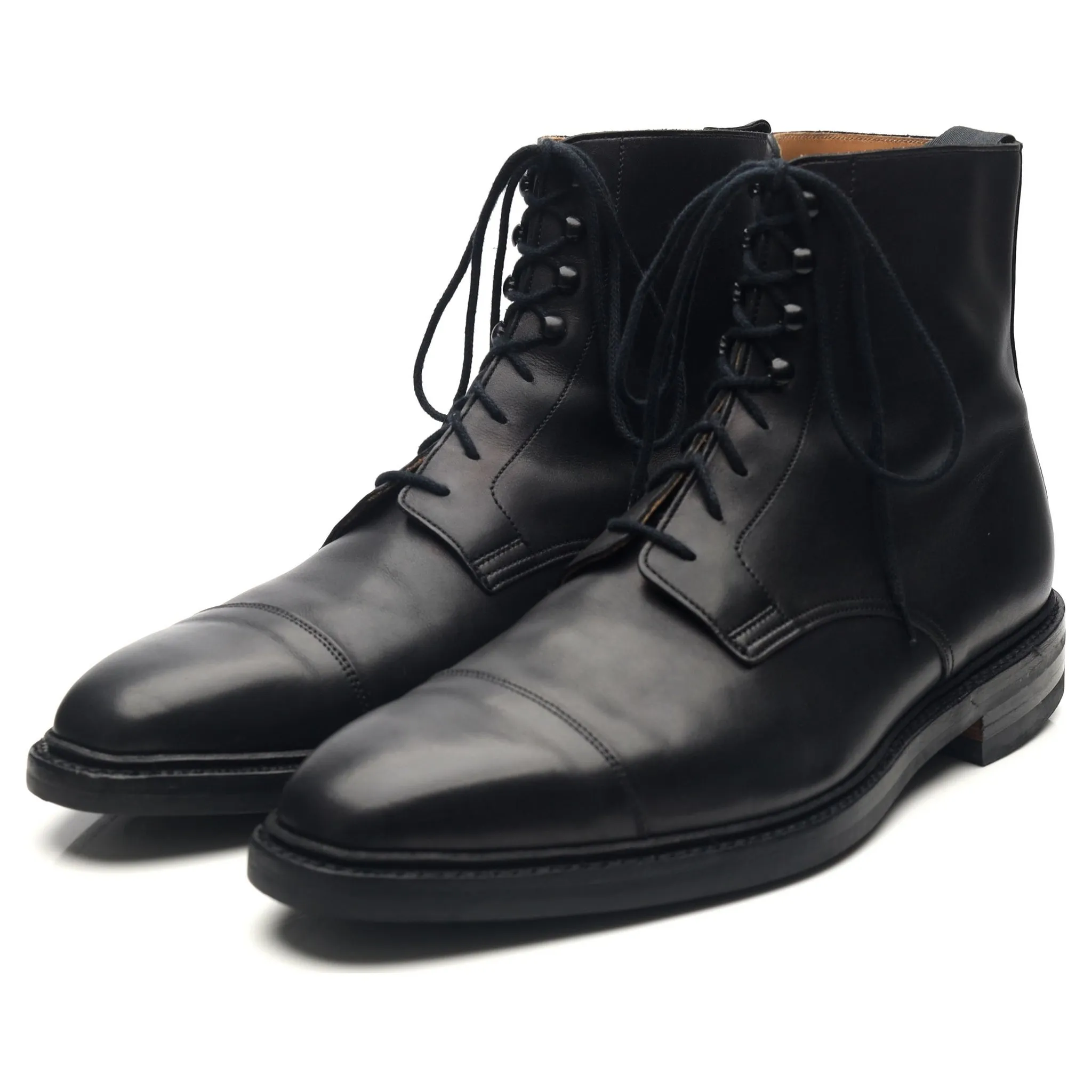 'Northcote' Black Leather Boots UK 10.5 E