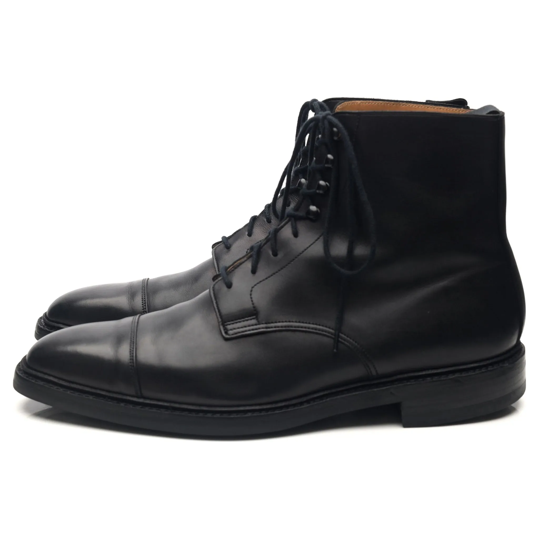 'Northcote' Black Leather Boots UK 10.5 E