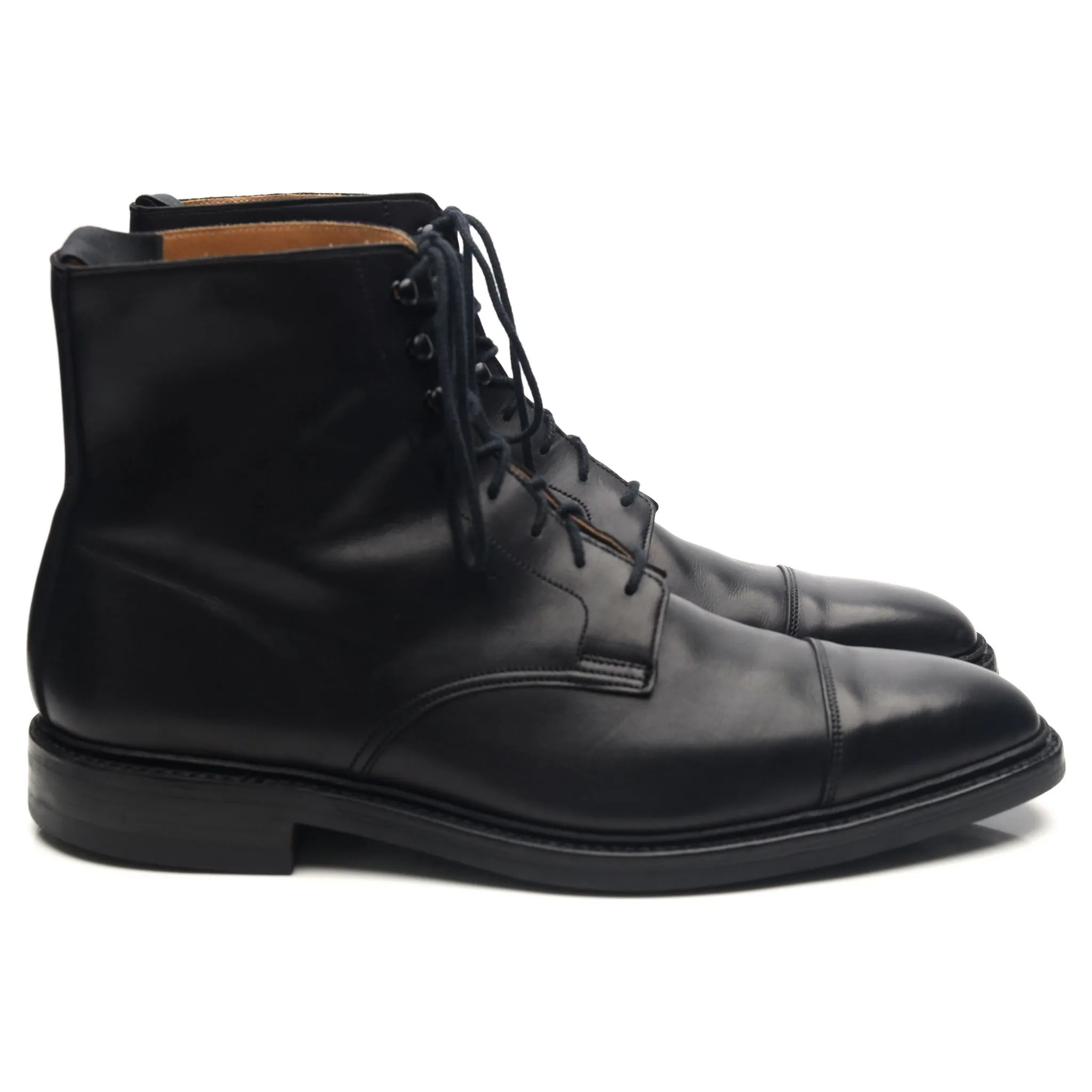 'Northcote' Black Leather Boots UK 10.5 E