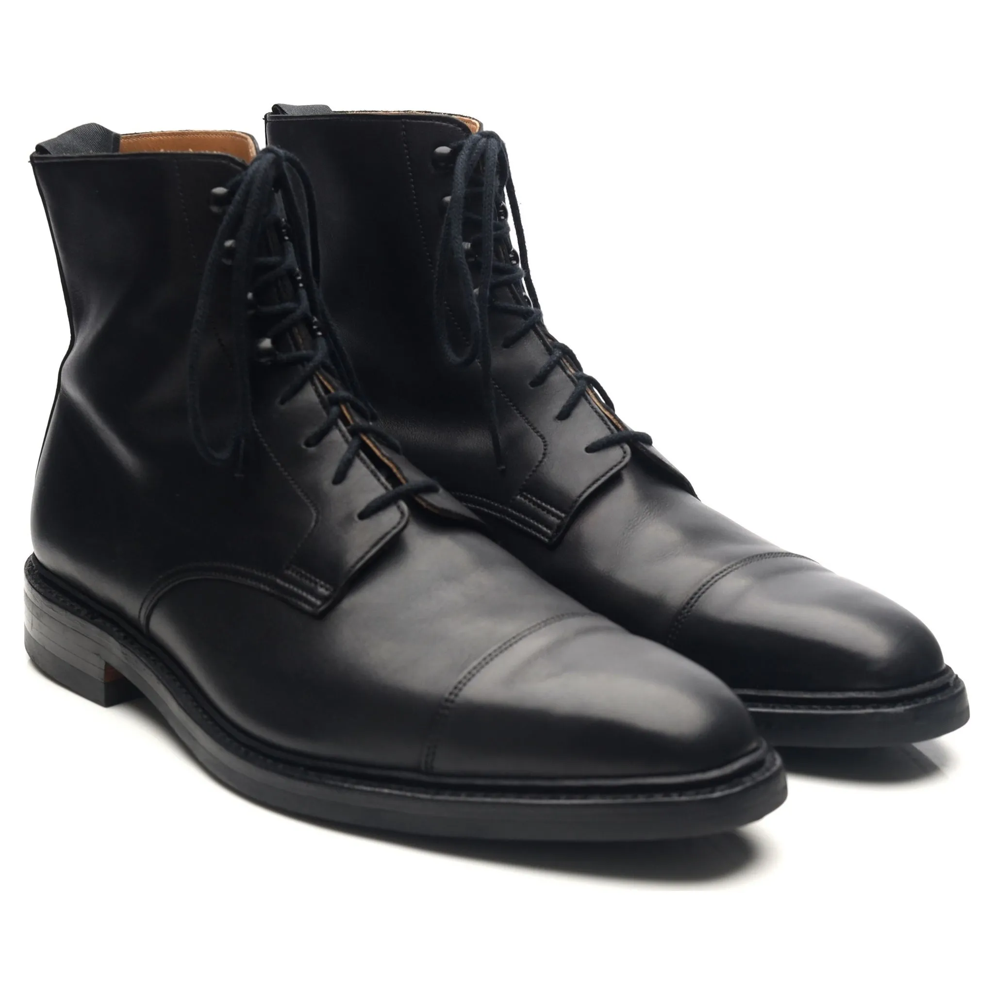 'Northcote' Black Leather Boots UK 10.5 E