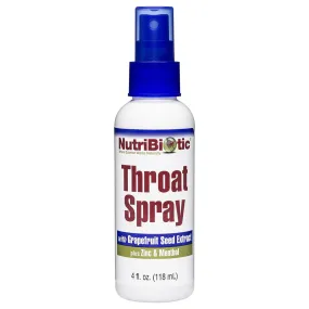 NutriBiotic Throat Spray with Grapefruit Seed Extract plus Zinc & Menthol 4 fl oz (118 ml)