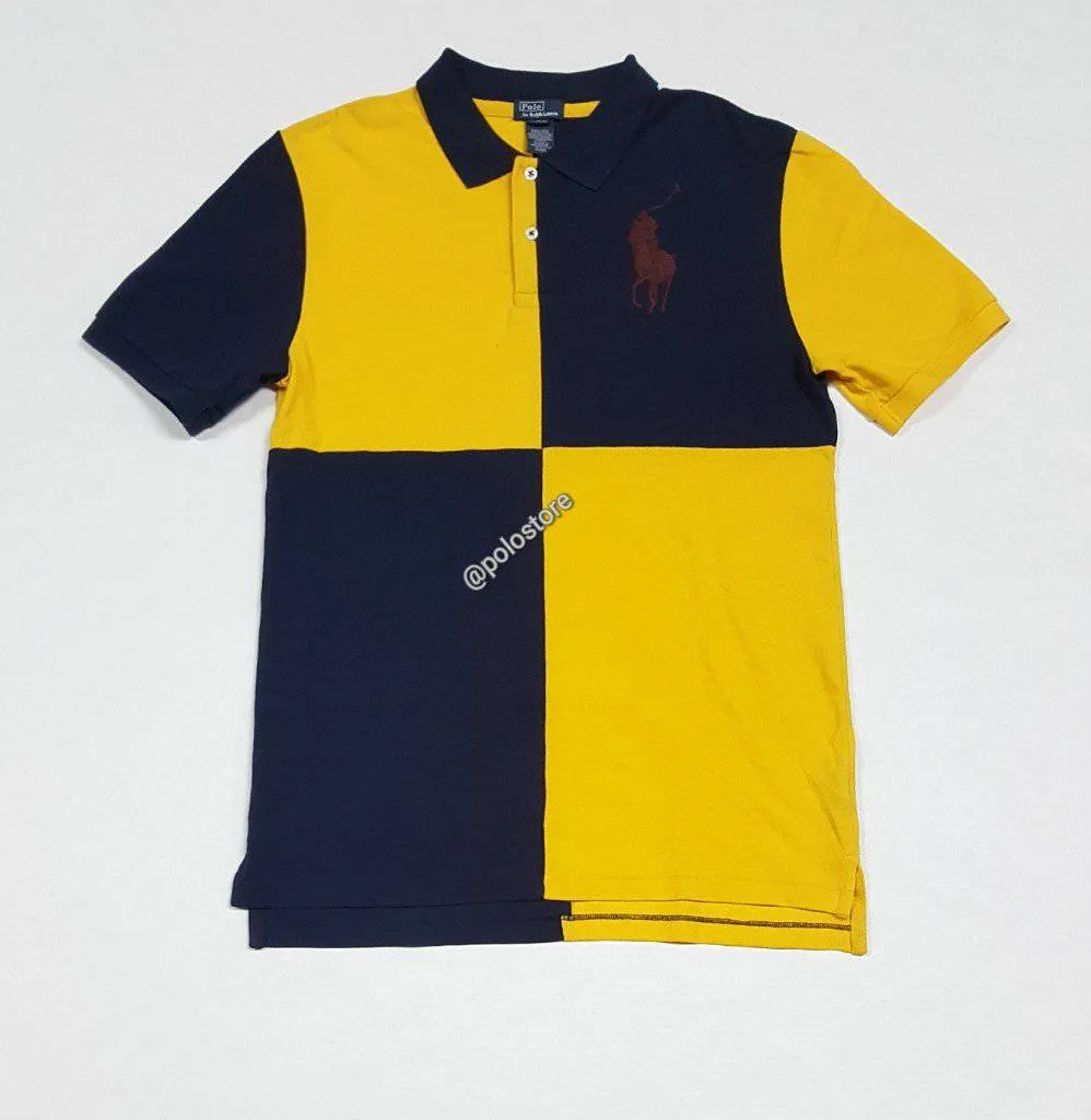 Nwt Kids Polo Ralph Lauren Navy/Yellow Big Pony Polo (8-20)