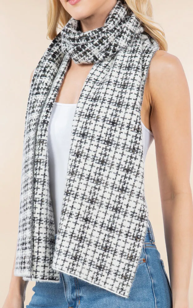 OA4276 TWEED METALLIC OBLONG SCARF