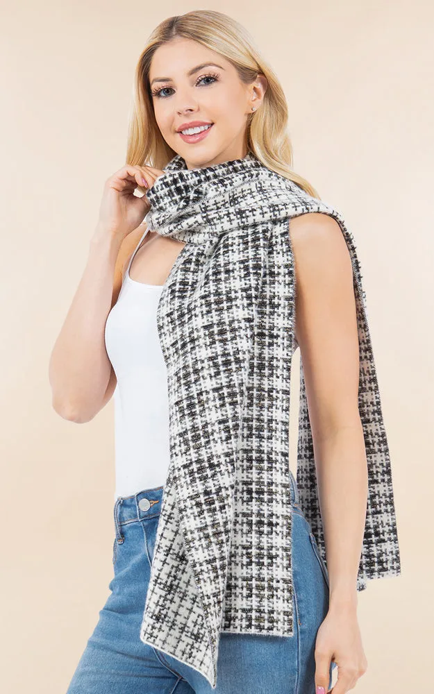 OA4276 TWEED METALLIC OBLONG SCARF