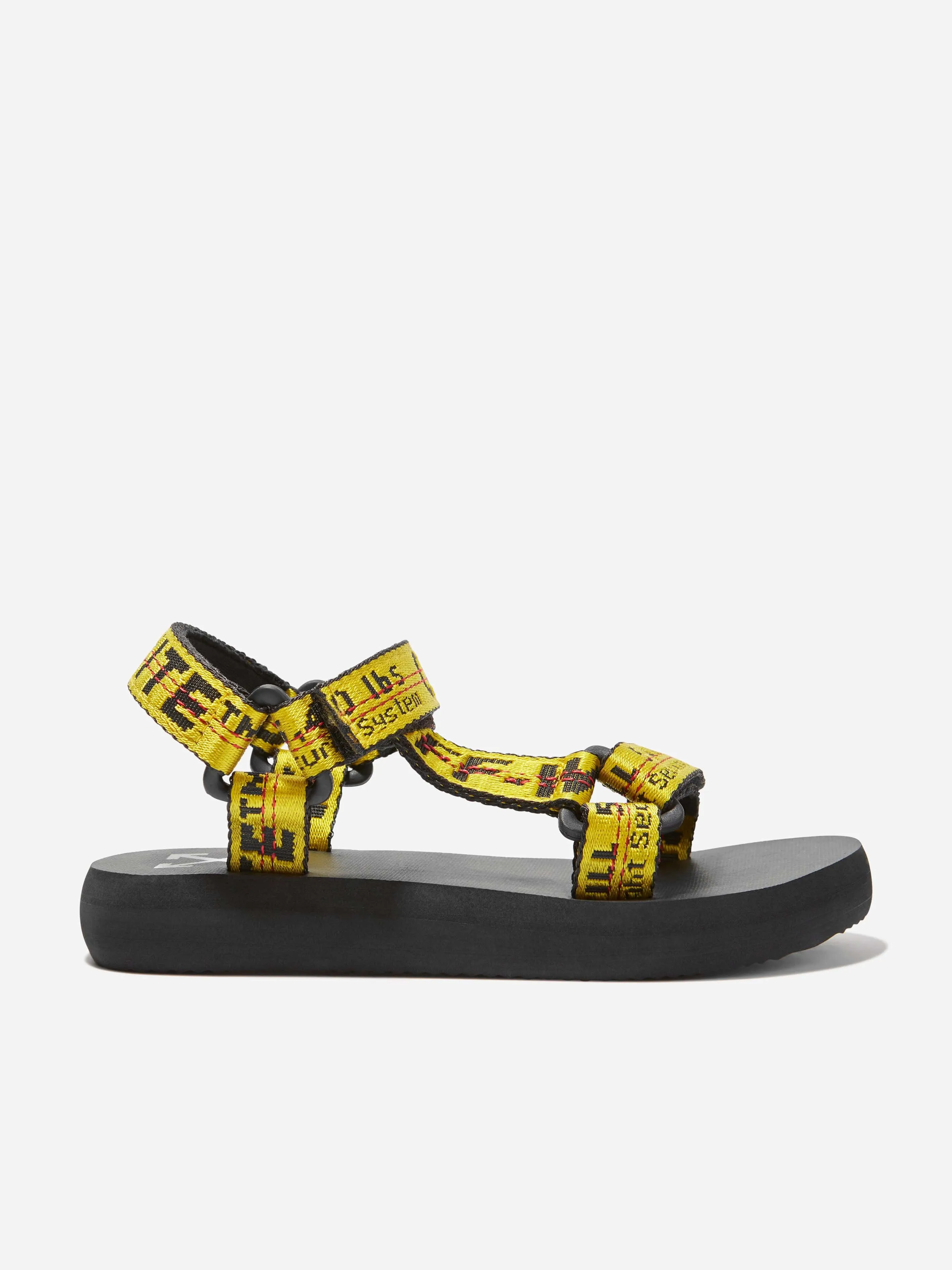 Off-White Boys Industrial Belt Sandals in Yellow