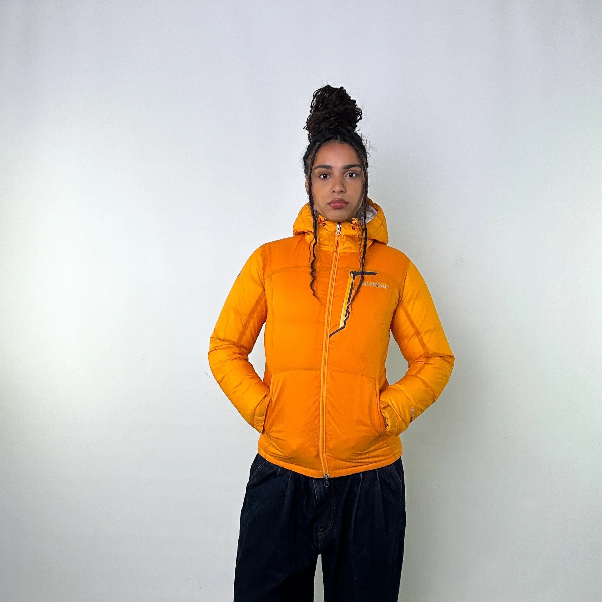 Orange y2ks Mont Bell EX 800 Puffer Jacket Coat (S)