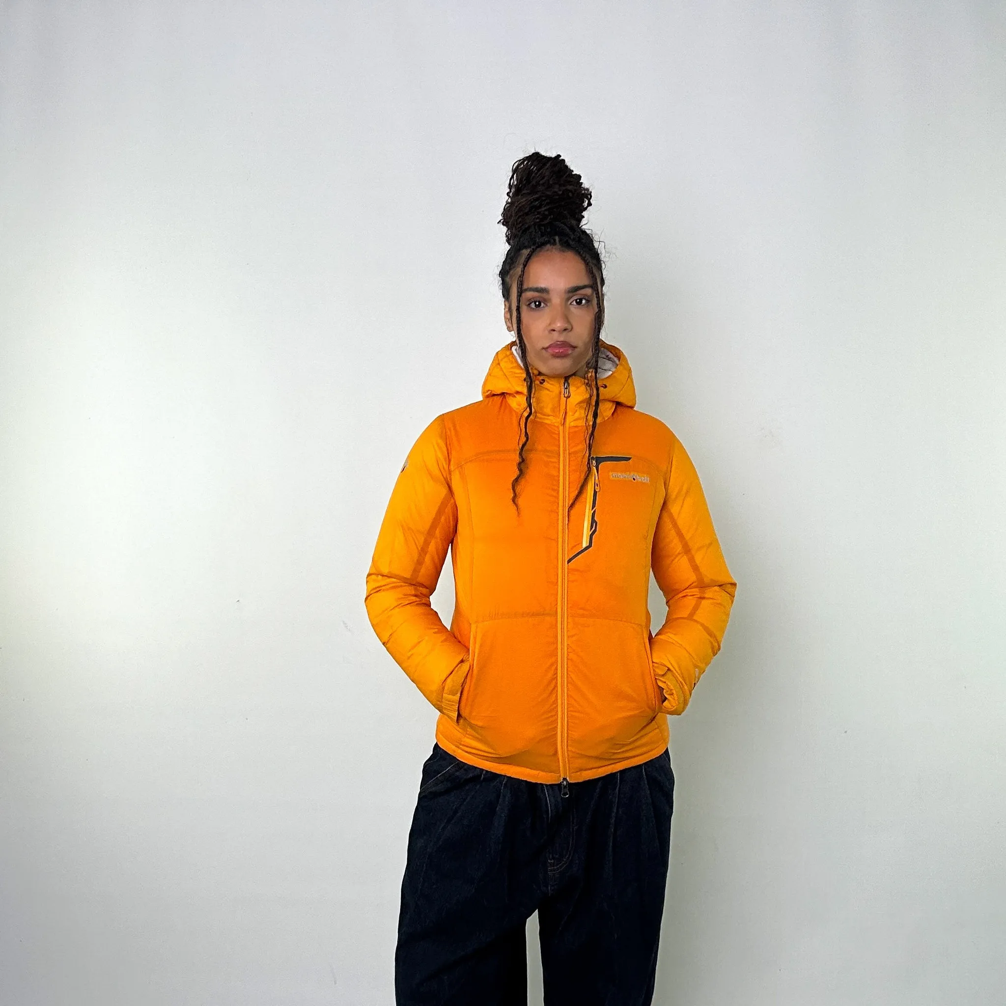 Orange y2ks Mont Bell EX 800 Puffer Jacket Coat (S)