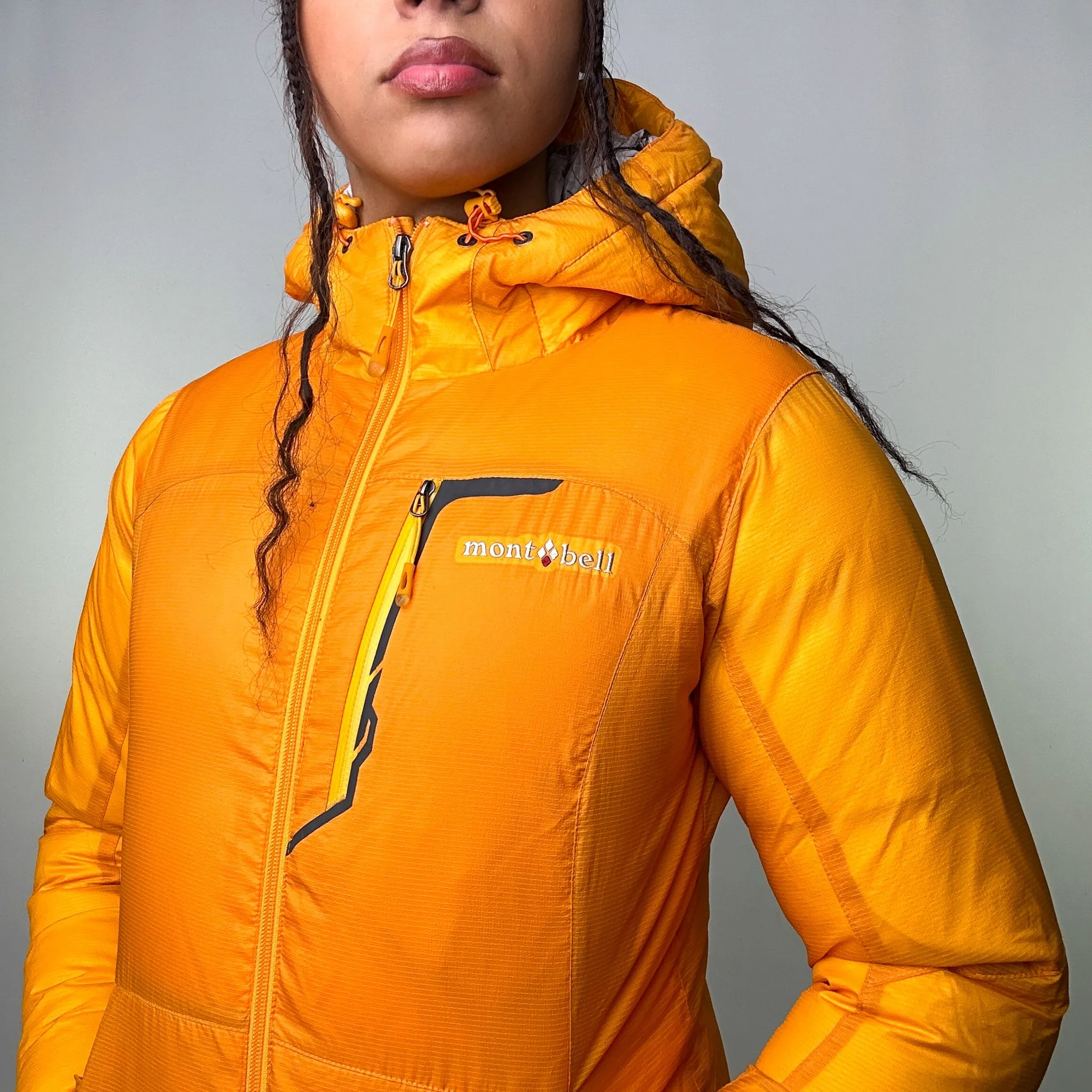 Orange y2ks Mont Bell EX 800 Puffer Jacket Coat (S)