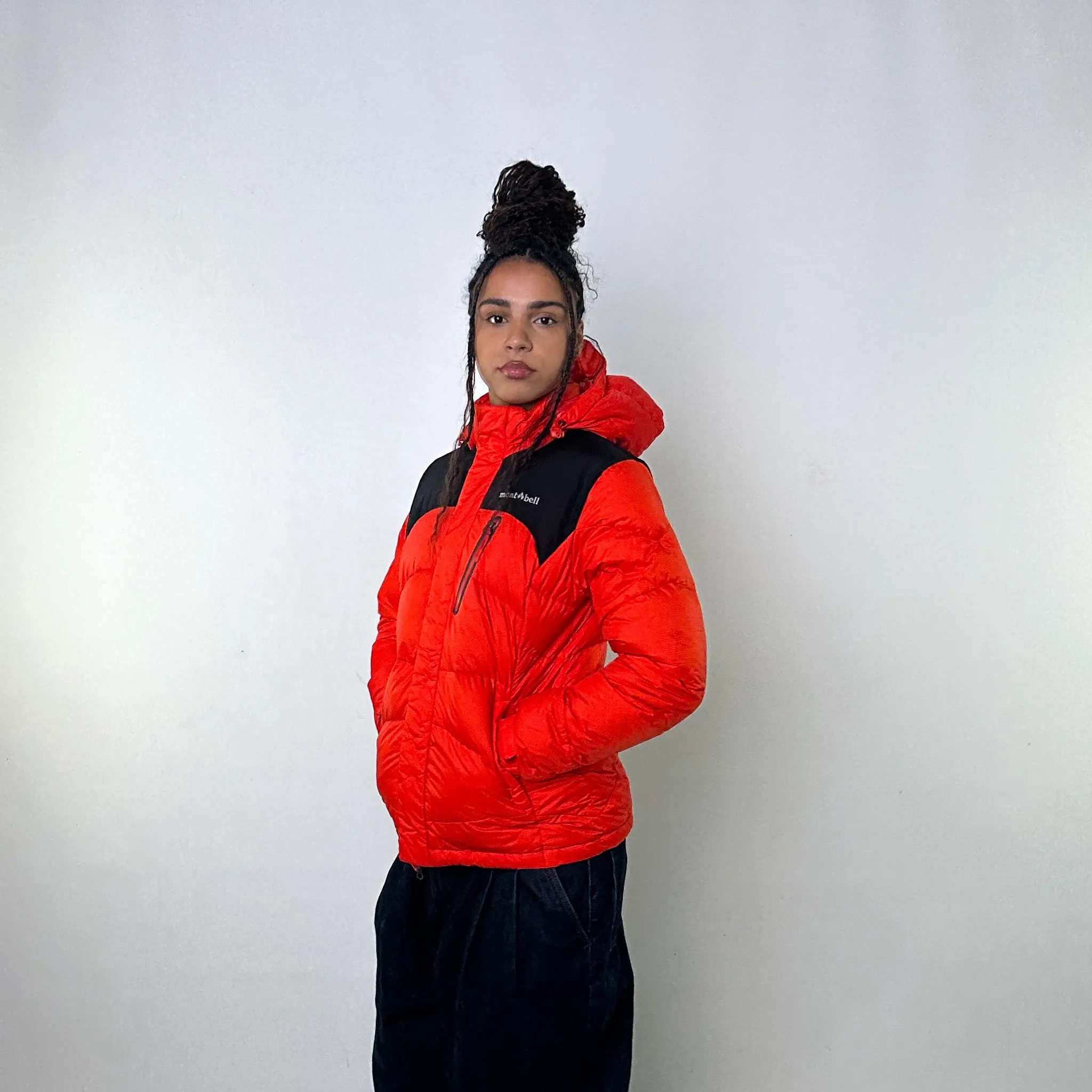 Orange y2ks Mont Bell Puffer Jacket Coat (M)