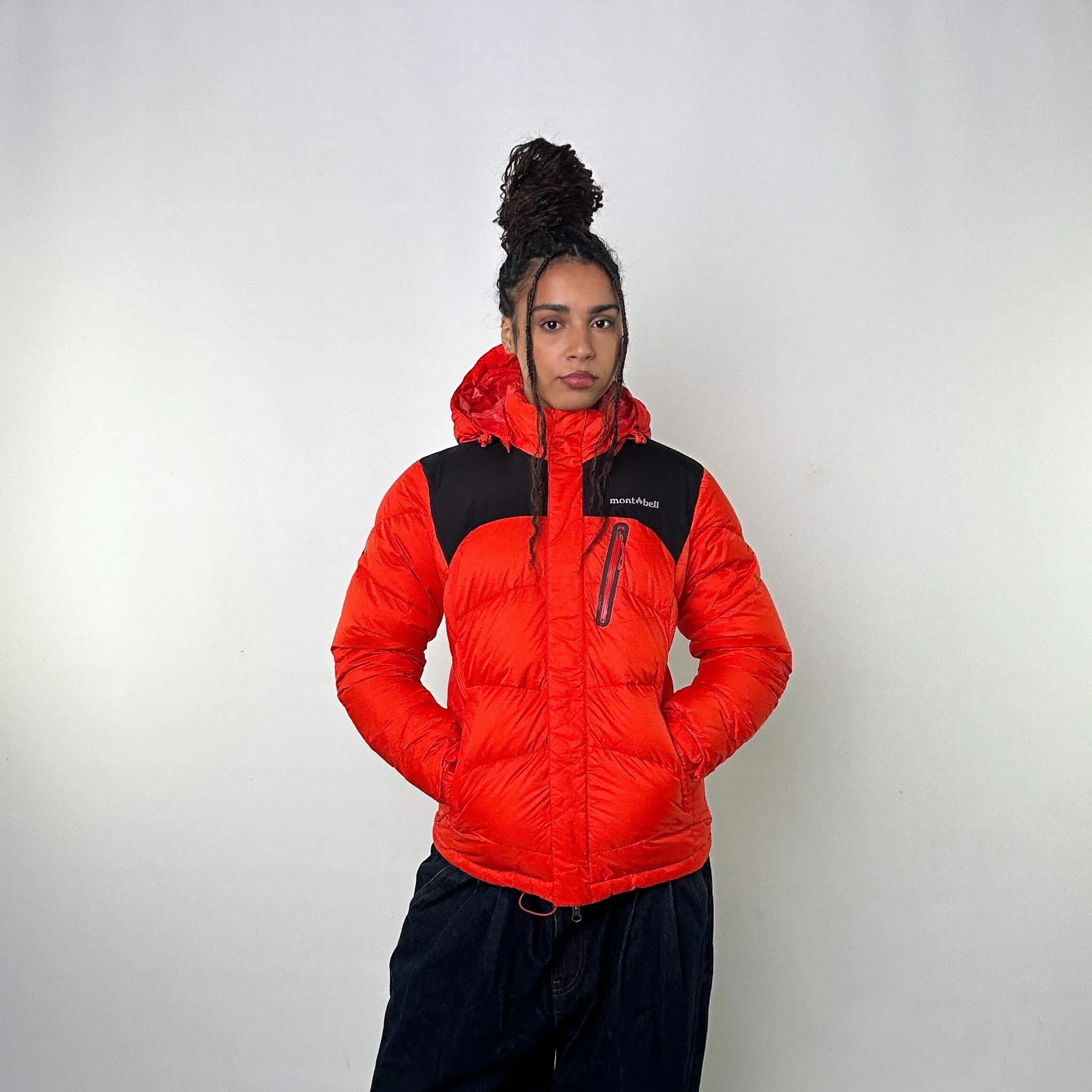 Orange y2ks Mont Bell Puffer Jacket Coat (M)