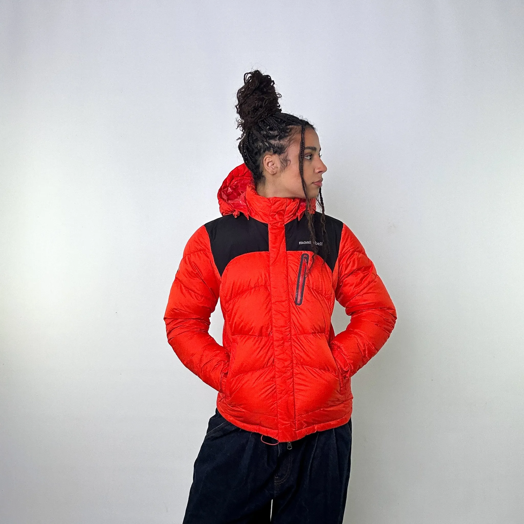 Orange y2ks Mont Bell Puffer Jacket Coat (M)