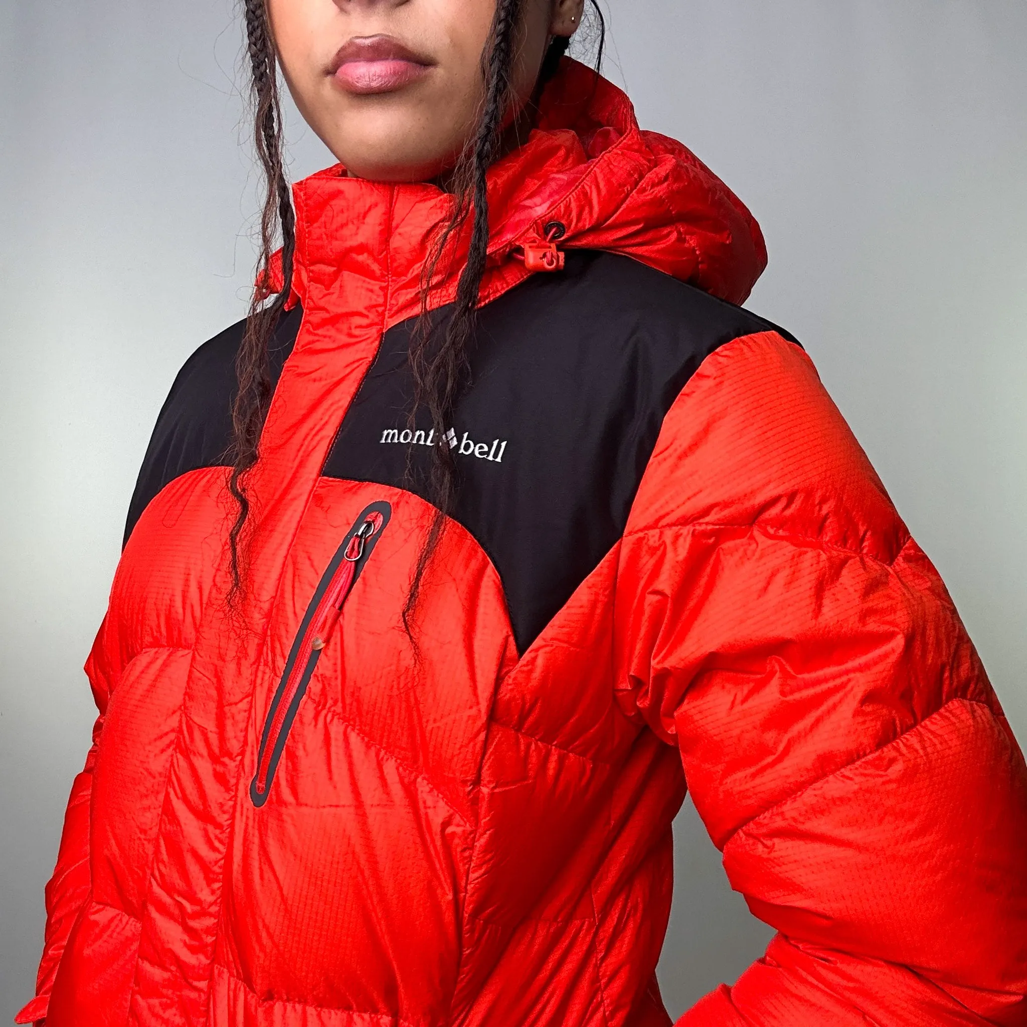 Orange y2ks Mont Bell Puffer Jacket Coat (M)