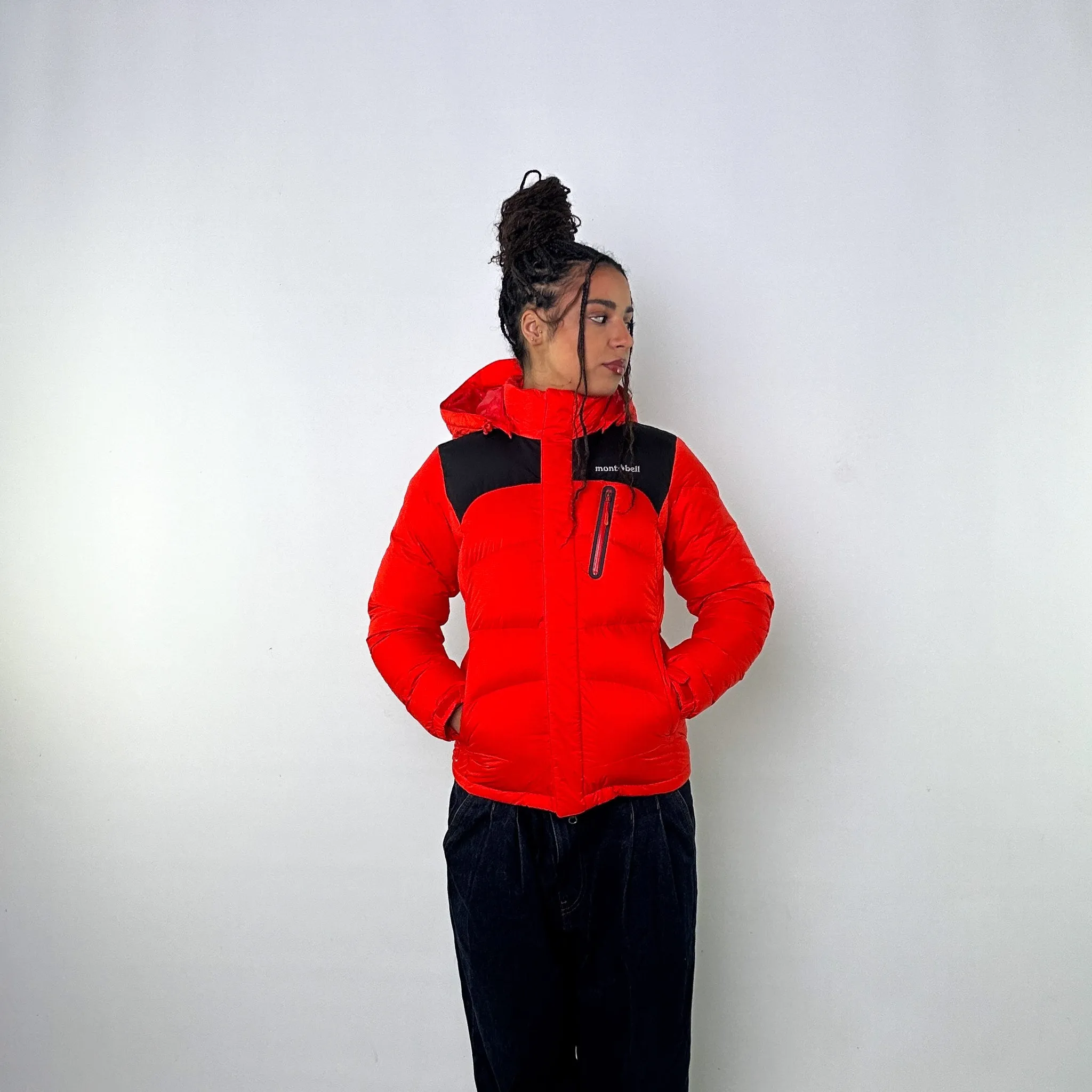 Orange y2ks Mont Bell  Puffer Jacket Coat (S)