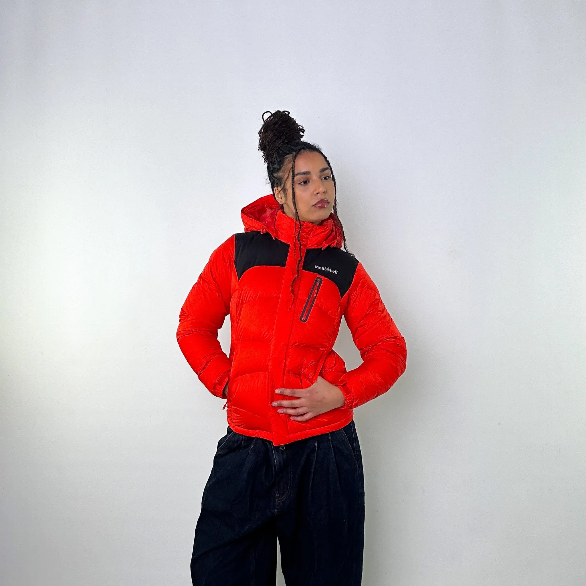 Orange y2ks Mont Bell  Puffer Jacket Coat (S)