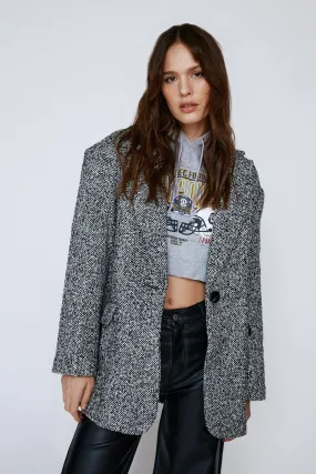 Oversized Wool Look Marl Coat