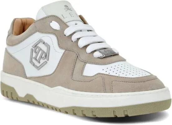 Philipp Plein Hexagon panelled low-top sneakers Neutrals