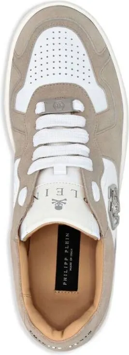 Philipp Plein Hexagon panelled low-top sneakers Neutrals