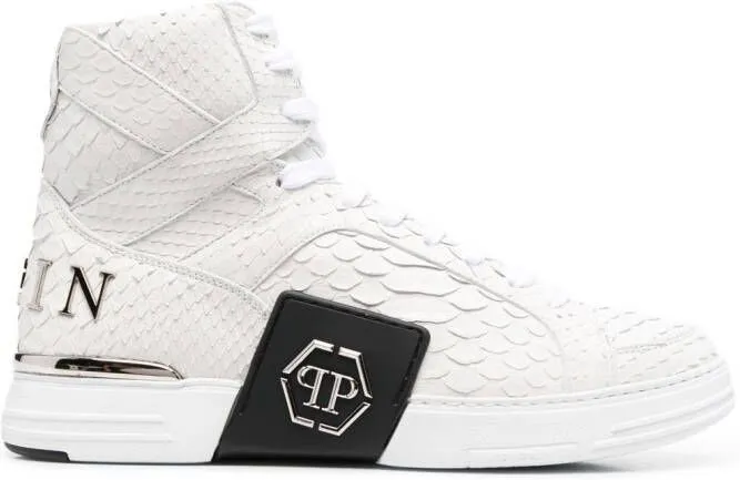 Philipp Plein snakeskin-effect high-top sneakers Black