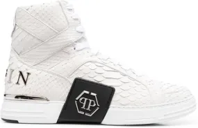 Philipp Plein snakeskin-effect high-top sneakers Black