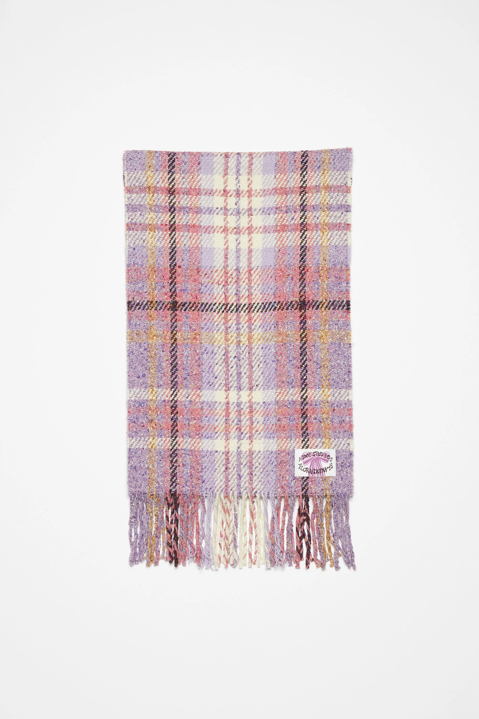 Plaid fringe scarf