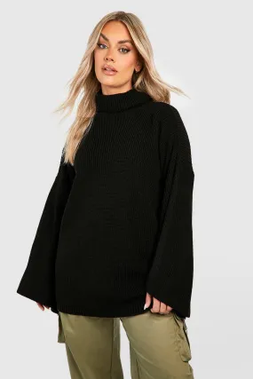 Plus Knitted Turtleneck Sweater