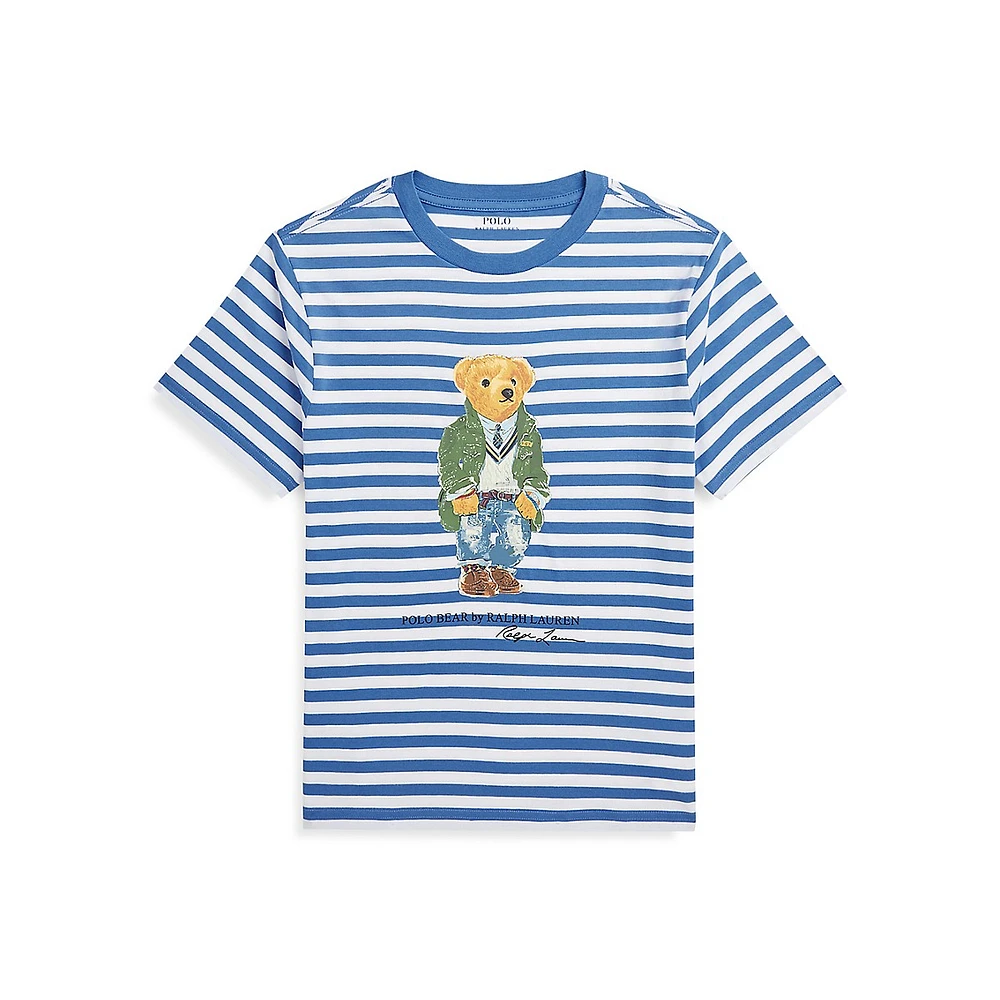 Polo Ralph Lauren Boy's Polo Bear Striped Cotton Jersey T-Shirt