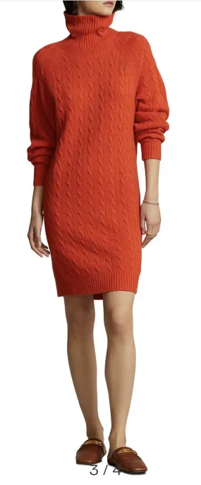 POLO RALPH LAUREN Wool & Cashmere Cable Knit Sweater Dress