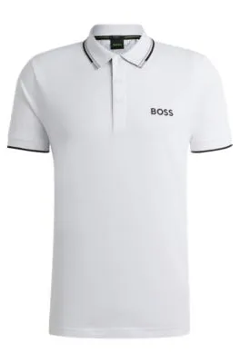 Polo shirt with contrast logos