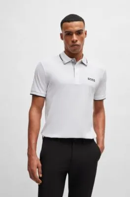 Polo shirt with contrast logos