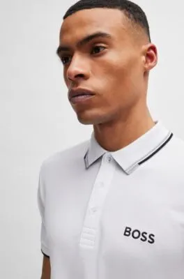 Polo shirt with contrast logos