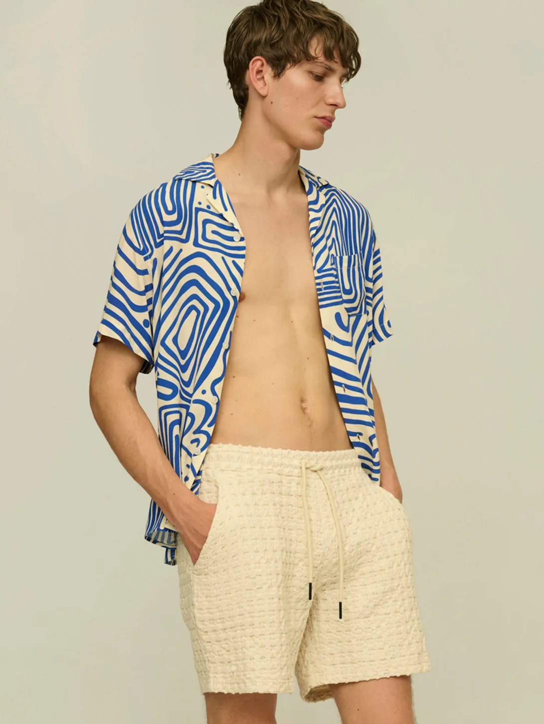 Porto Waffle Short - Ecru