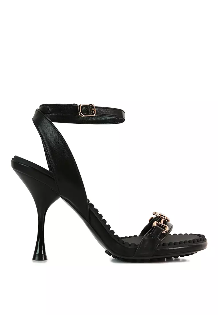 Rag & CO. Black High Heeled Sandals