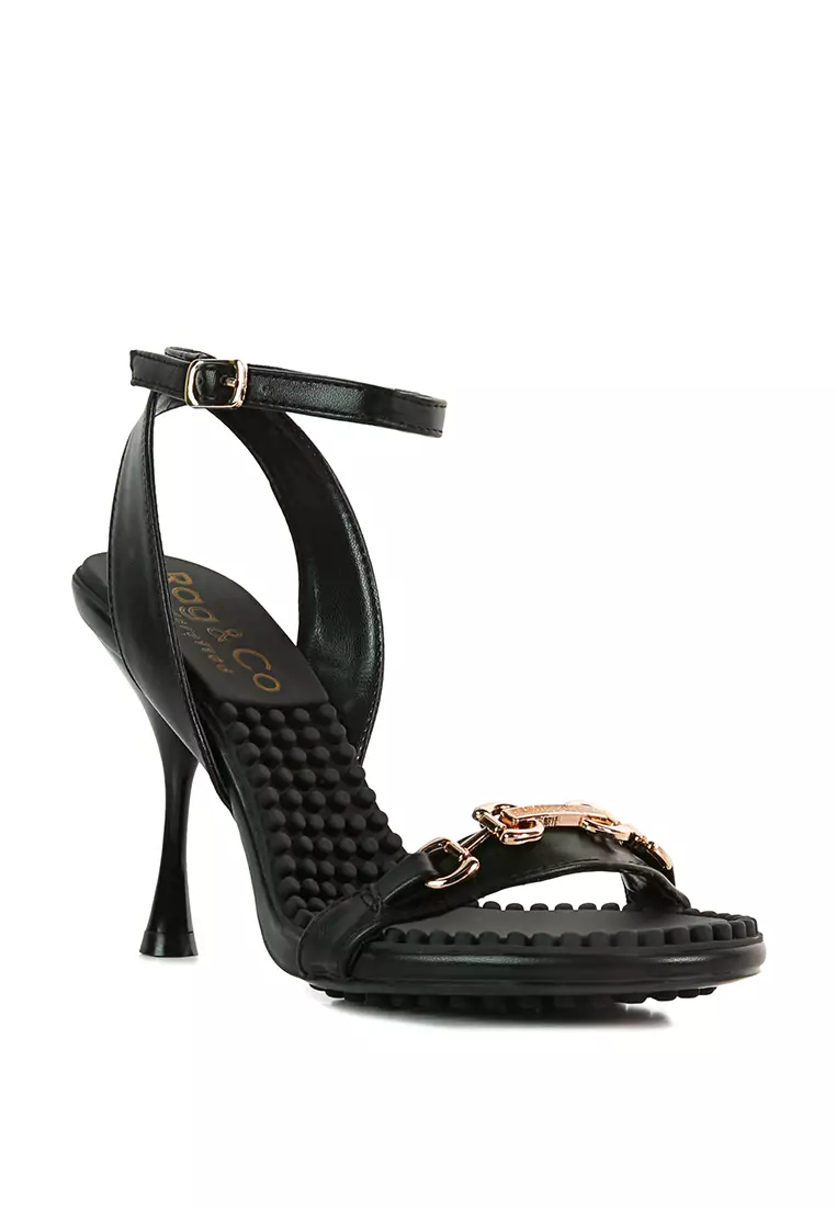 Rag & CO. Black High Heeled Sandals