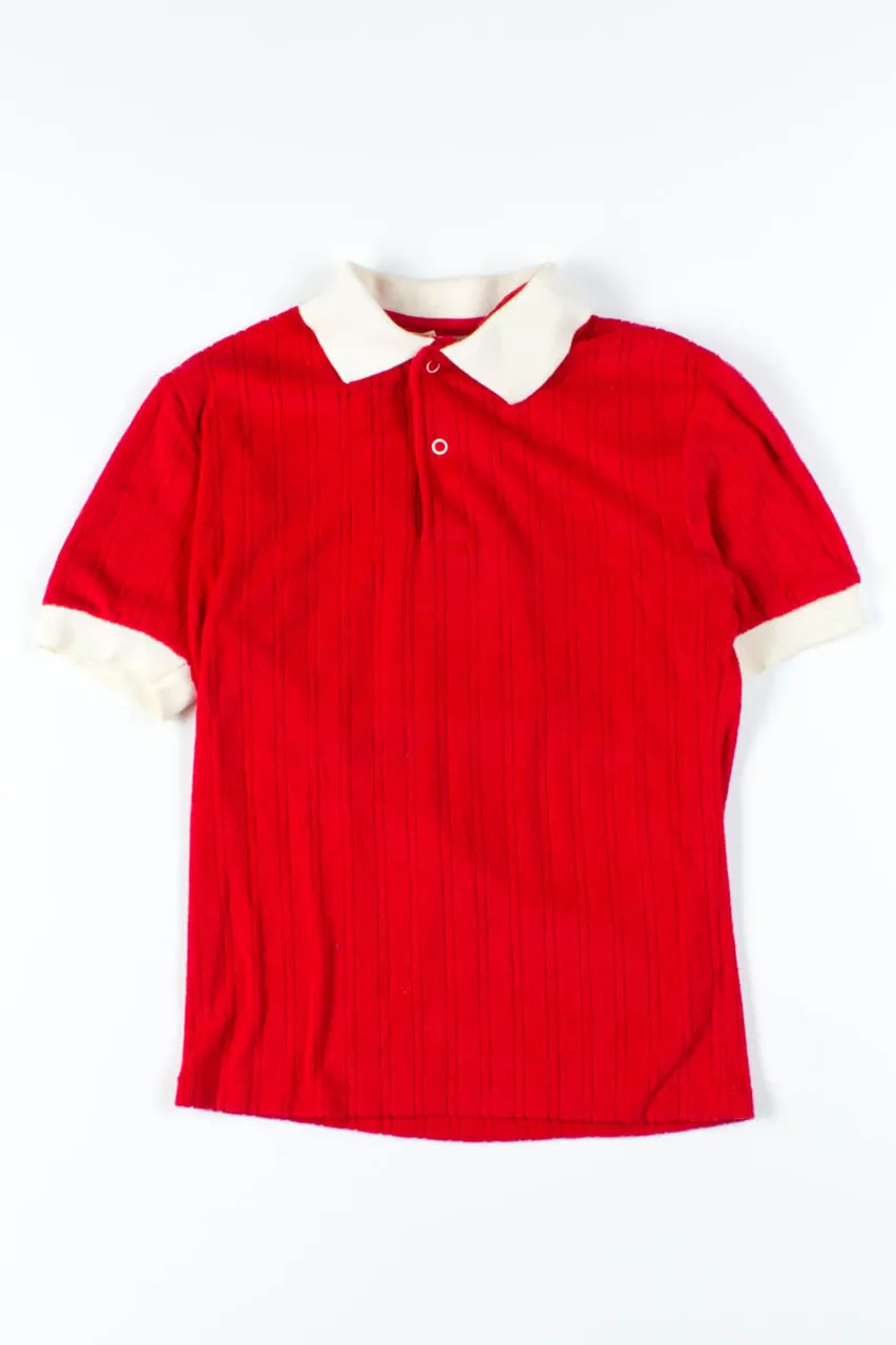 Red Terrycloth Polo Tee