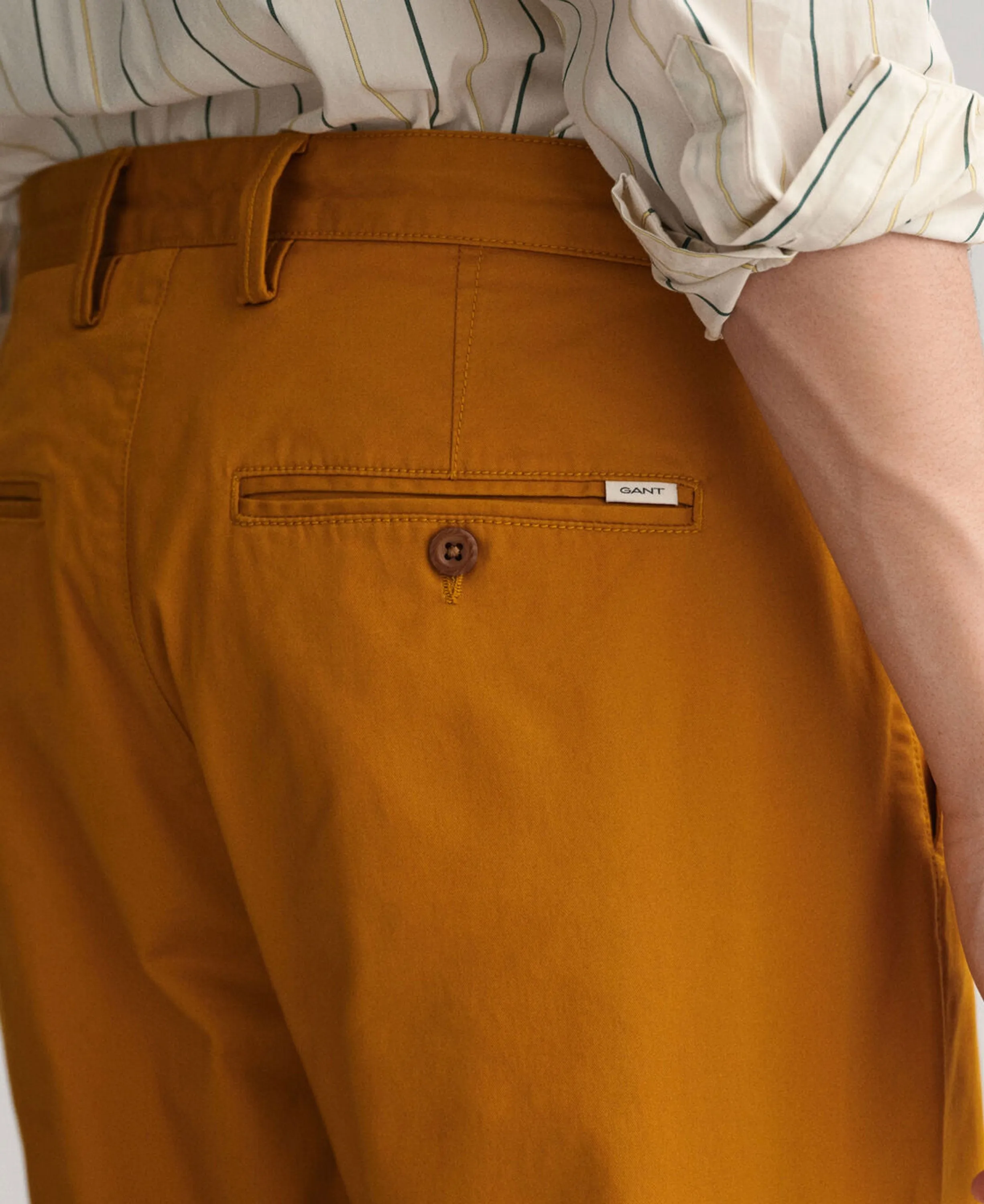 Regular Fit Twill Chinos                             Mustard Brown