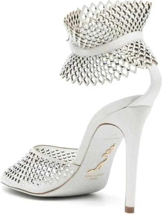 René Caovilla 110mm crystal-embellished sandals White