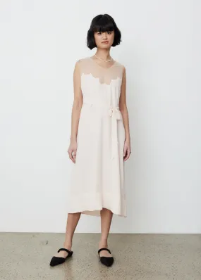 Simone Rocha -  Scallop Tulle Neckline Slip Dress - Dress