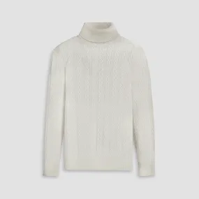 Solid Cable Turtleneck Sweater