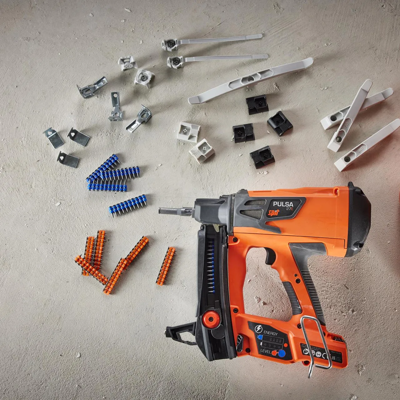 Spit 923780 Pulsa 27E Electrical Nail Gun Starter Kit with Accessories
