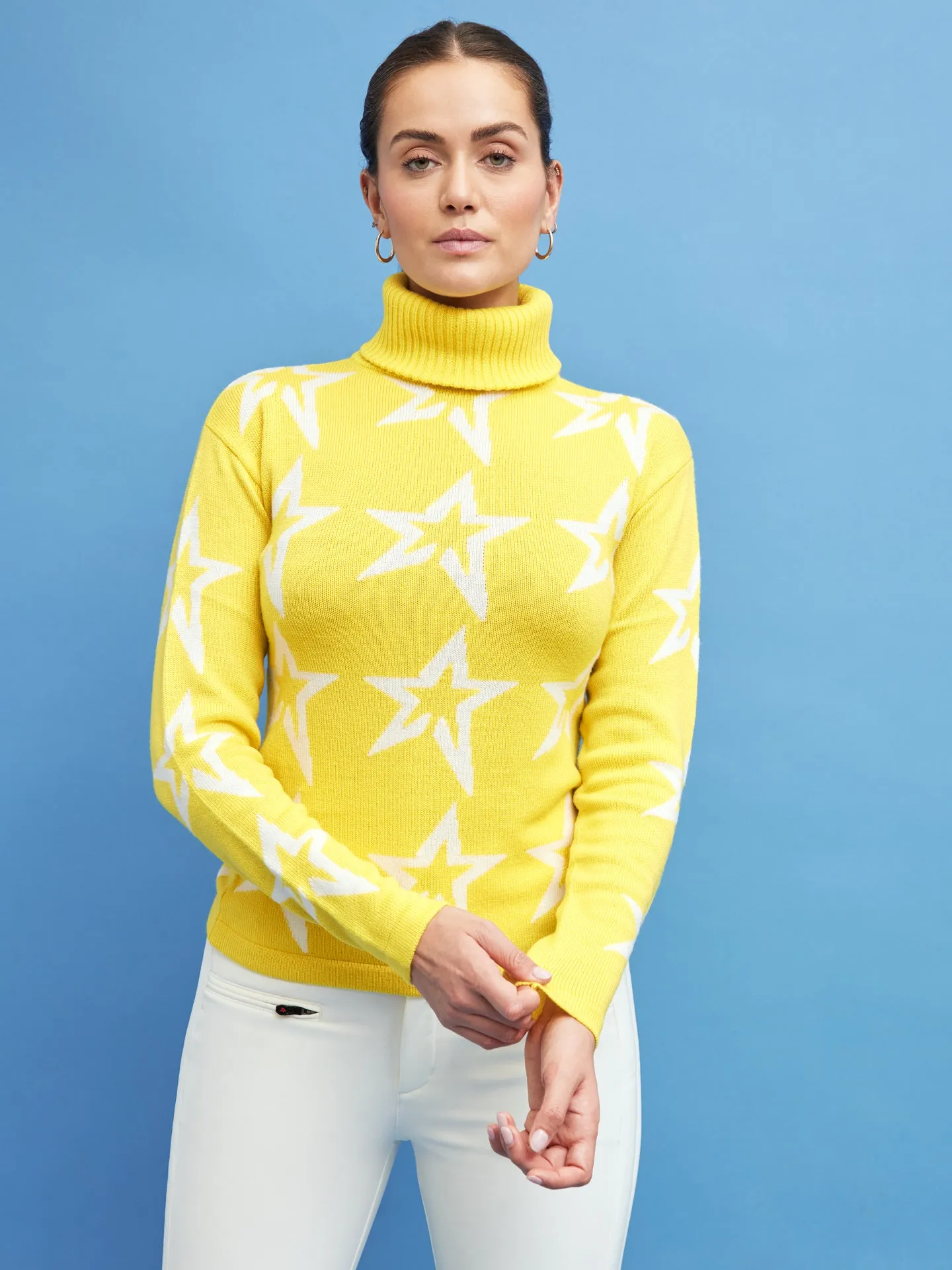 Star Dust Sweater - Butter Yellow/Snow White Star