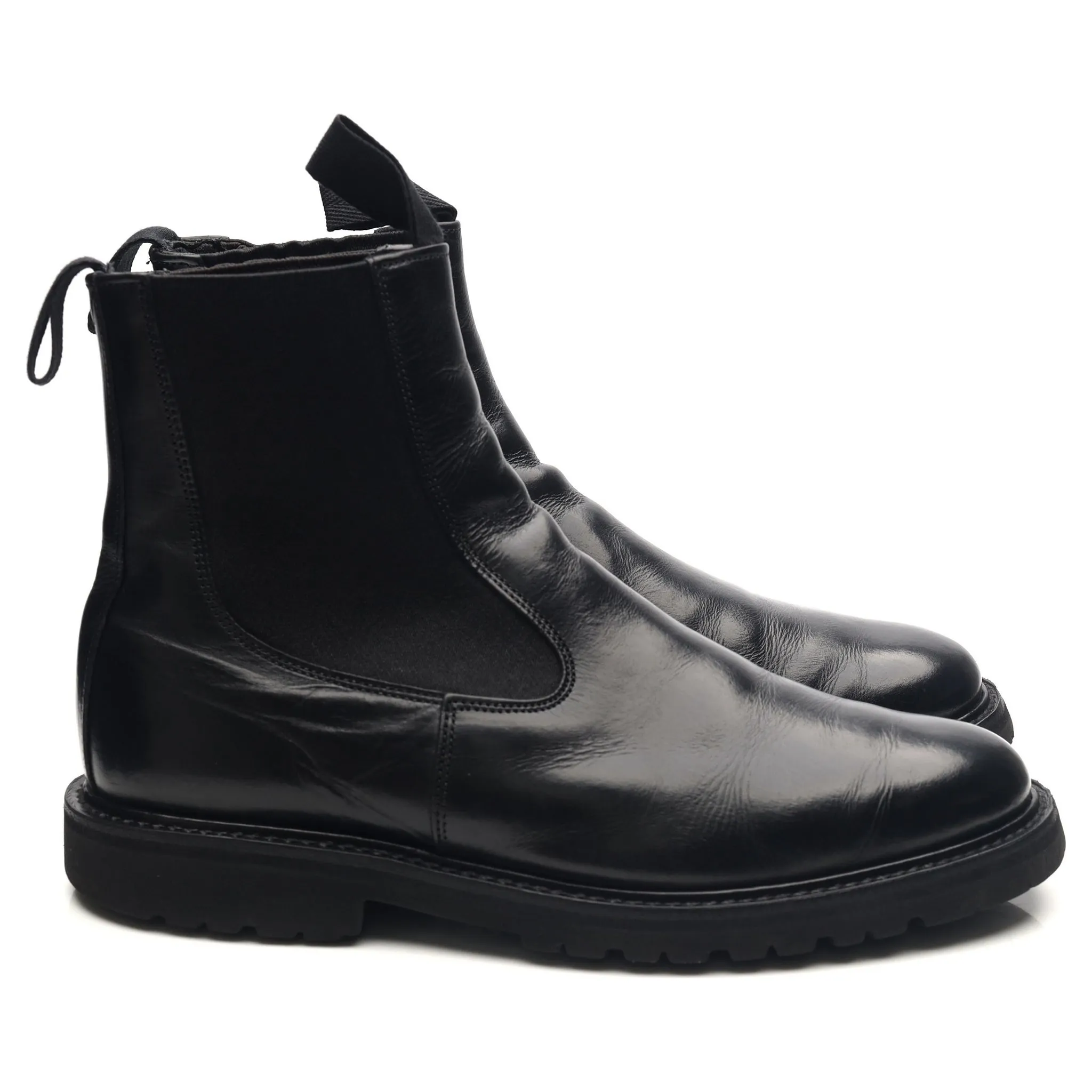 'Stephen' Black Leather Chelsea Boots UK 8