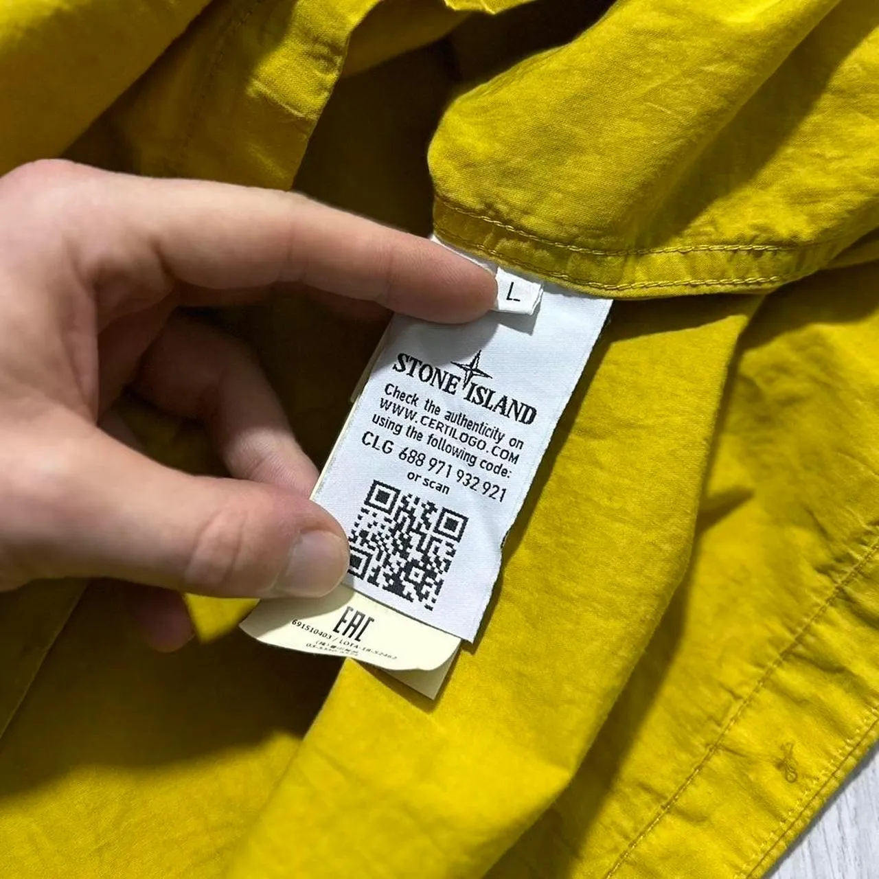 Stone Island Yellow Half Zip Smock Jacket