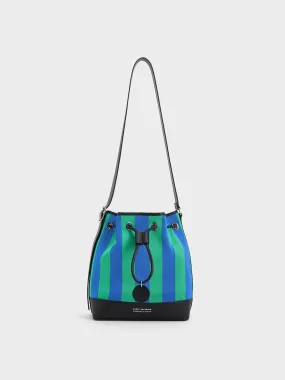 Striped Bucket Bag - Multi