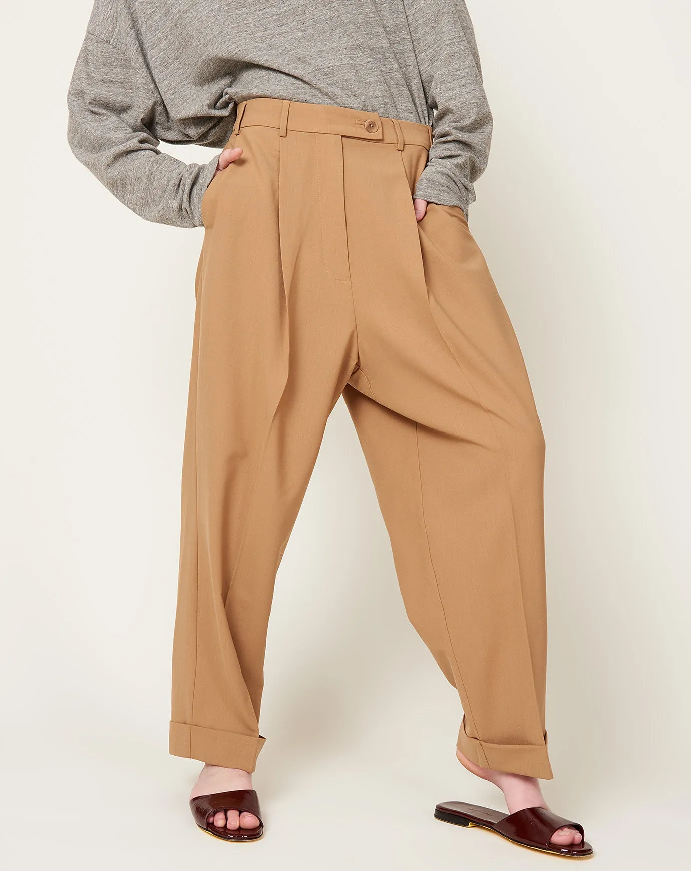 Tailoring Masculine Pants in Camel