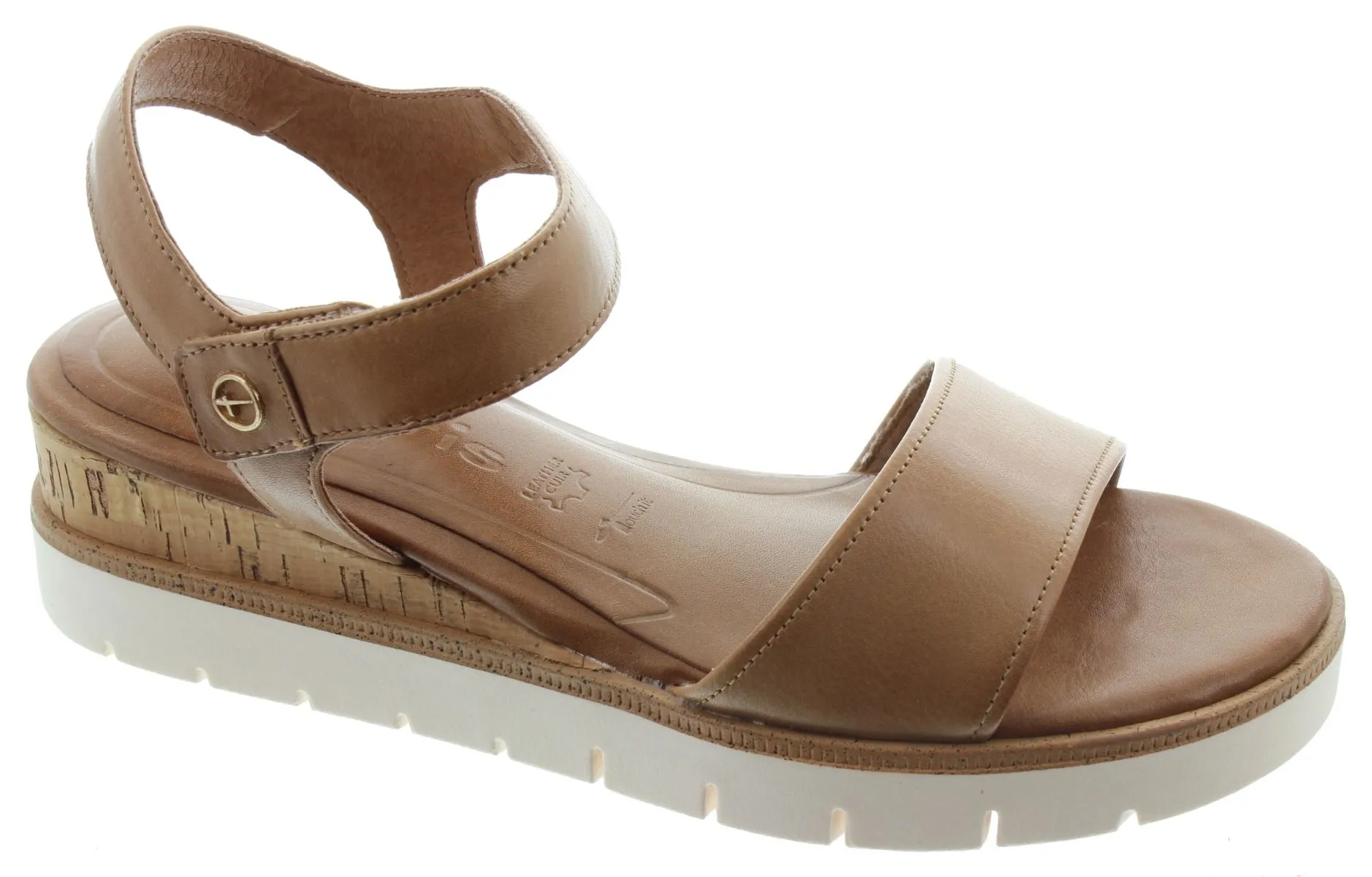 TAMARIS Ladies 28203 Wedge Sandals In Nut